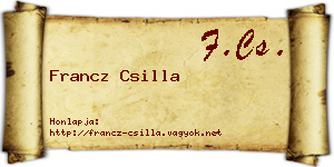 Francz Csilla névjegykártya